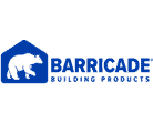 A blue logo featuring an outline of a bear within a house shape, accompanied by the words "BARRICADE" and "Scott's Hill Hardware" in uppercase letters to the right.