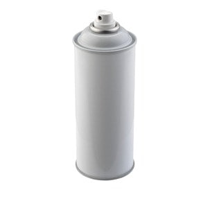 A plain, gray aerosol spray can with a white nozzle, available exclusively at Scott's Hill Hardware.