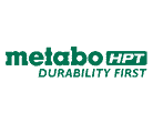 The image shows the Metabo HPT logo with the tagline "Durability First" beneath it on a dark green background, proudly displayed at Scott's Hill Hardware.