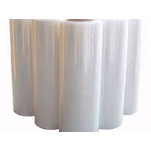 Several transparent rolls of packaging film are standing upright in a group, ready for use at Scott's Hill Hardware.