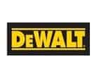 The image shows the DeWALT logo with yellow text on a black background, bordered by yellow lines, proudly displayed at Scott's Hill Hardware.