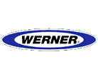 Werner logo featuring a blue oval with the word "WERNER" in bold, uppercase white letters on a black background, outlined in white, proudly displayed at Scott's Hill Hardware.